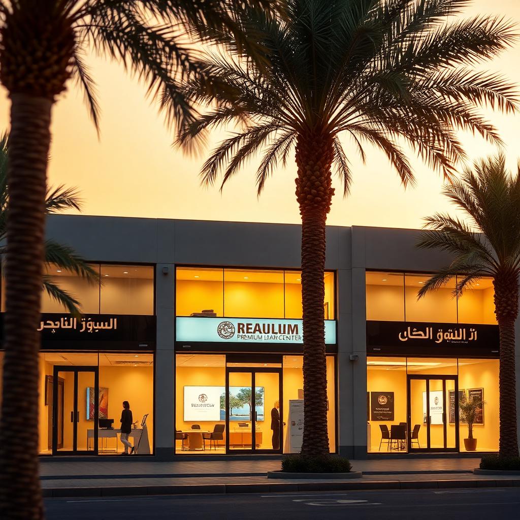 Three modern GoScore learning centers in Kuwait at golden hour